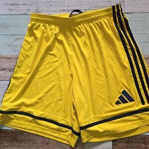 adidas Men’s Yellow Athletic Shorts with Black Trim